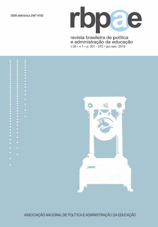 					Visualizar v. 35 n. 1 (2019): REVISTA BRASILEIRA DE POLÍTICA E ADMINISTRAÇÃO DA EDUCAÇÃO
				